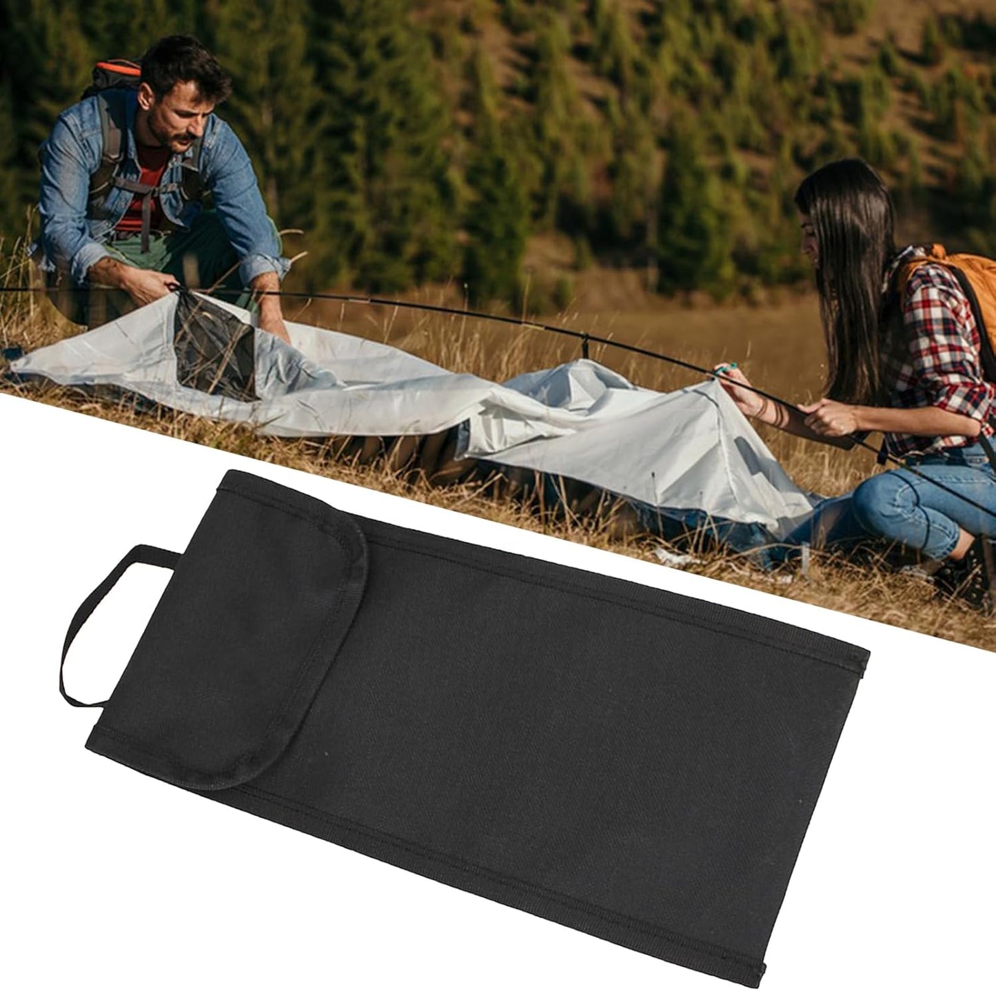Tent Peg Storage Bag, Camping Spikes Organizer, 11.22 Inches Length Oxford Cloth Pouch, Hammer Pocket Tool Bag, Gear for Backpacking Hunting, Outdoor Travel, Tools