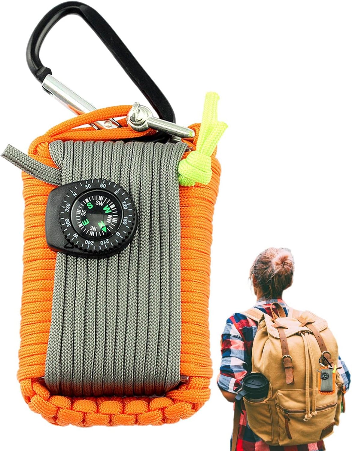 Camp Survival Kit | Survival Gear Equipment Tools - Hunting Fishing includes Saw, Paracord, Pin, Return Pin, Hiking Buckle Etc Shwing