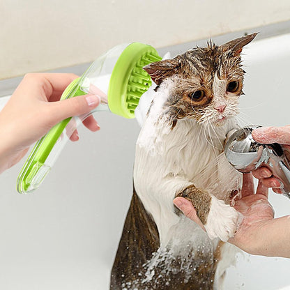 Dog Shampoo Brush, Dog Bath Brush Dog Scrubber, Grooming Tool Cleaner Silicone Bristle Cat Comb Shower Accessories for Puppy Kitten Small Animals