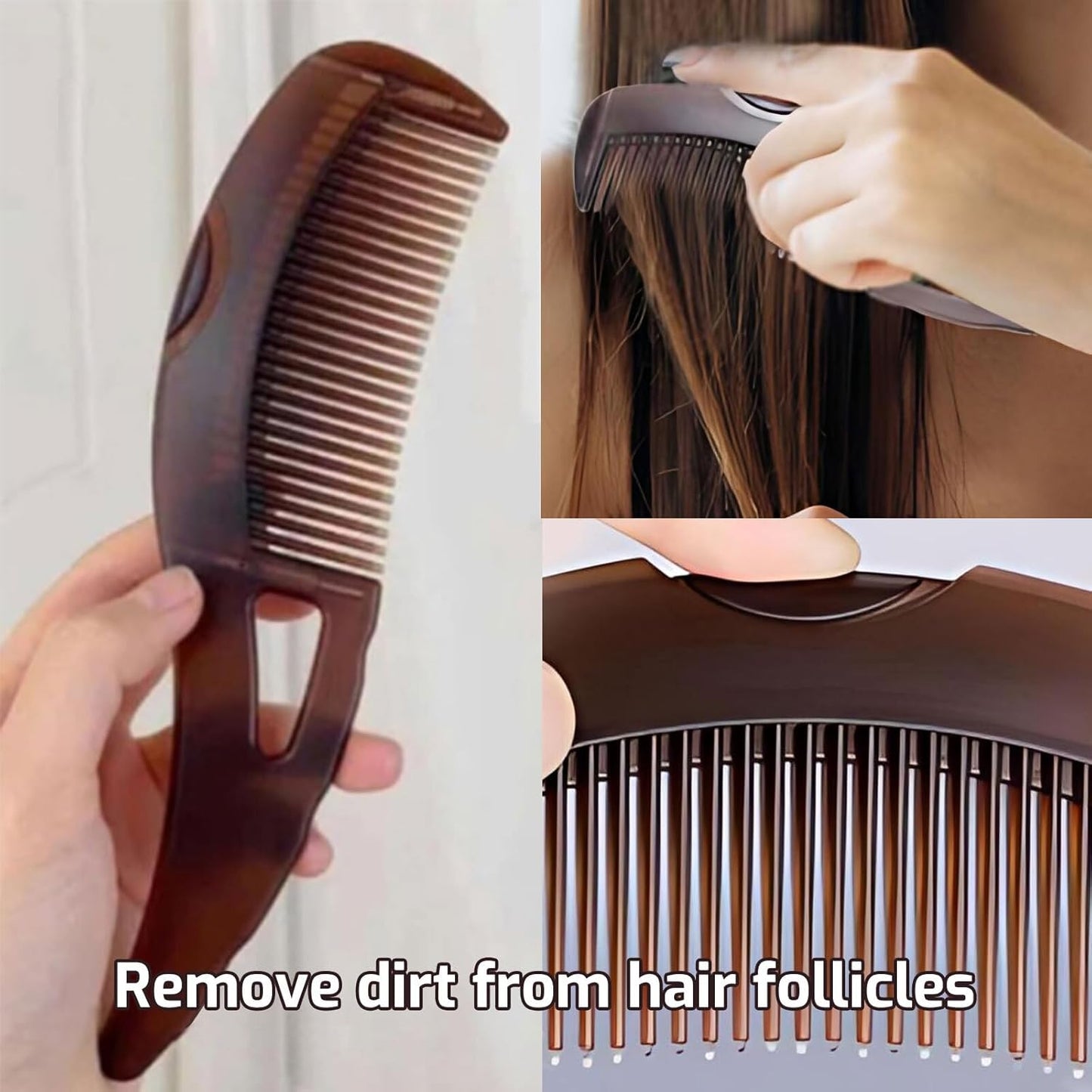 Lyvixora 2 PCS Dandruff Comb - Dandruff Remover Brush for Scalp Massage, Psoriasis & Itch Relief, Fine Tooth Scalp Comb for Women Men Kids, Hair Detox Tool to Remove Greasiness & Flakes