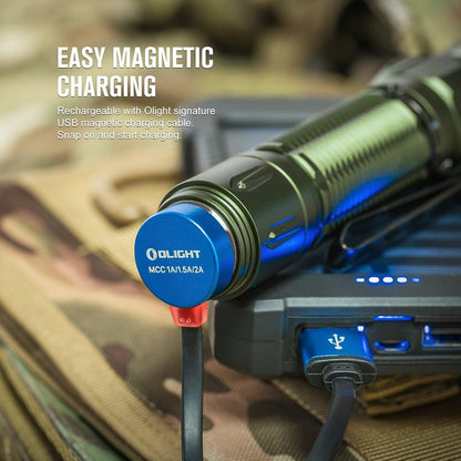 OLIGHT Warrior 3S Tactical Rechargeable Flashlight, 2300 Lumens Bright LED Flashlights with 6 Output Settings, Ideal for Hiking, Rescue, Law Enforcement (OD Green)