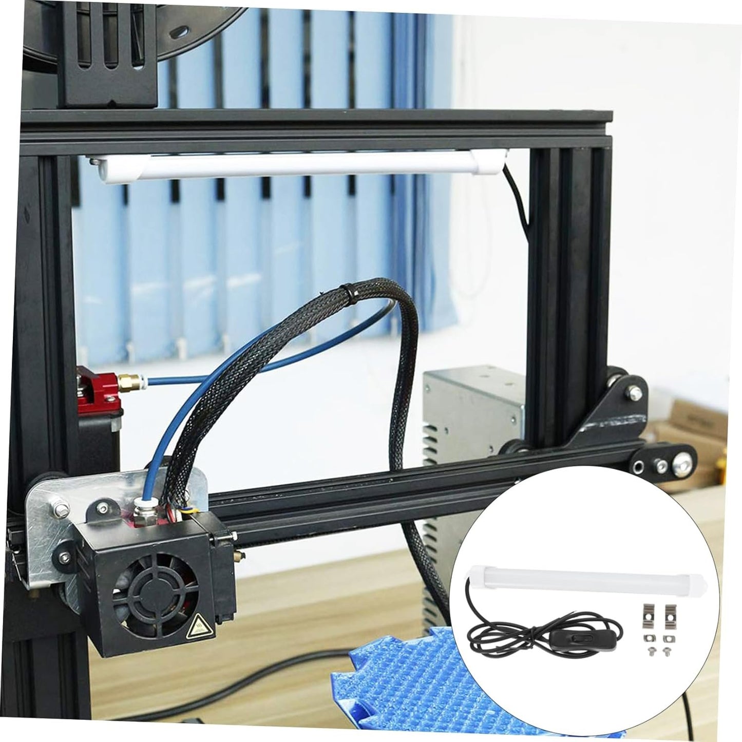 ULTECHNOVO 1Set White LED Light Bar Kit for Printers Non Dimmable Brightness Upgrade for Ender Eye Protection Flicker Lighting for Printing Area