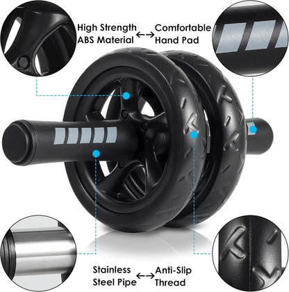 Ab Roller Wheel, Arespark Home Gym Equipment for Core Workout, No Noise Ab Roller Exercise Equipment with Knee Mat and Foam Handle for Abdominal Fitness Trainer, Abs Workout Equipment for Home Gym Office