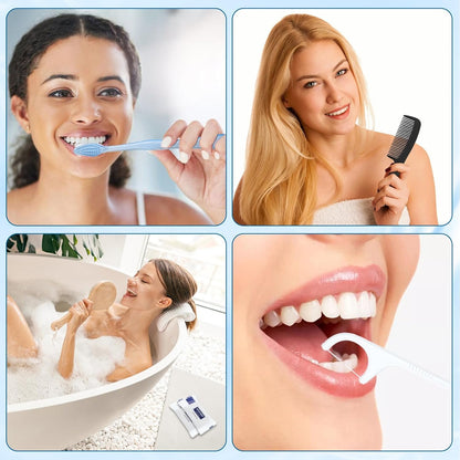 25 Sets Personal Hygiene Kit Bulk, Disposable Toothbrushes with Toothpaste Floss Comb Soap and Cover, Toiletry Kits Homeless Supplies Bulk for Women,Men,Travel,Homeless