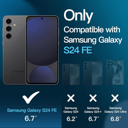 JETech Screen Protector for Samsung Galaxy S24 FE, Tempered Glass Film, Fingerprint ID Compatible, HD Clear, 3-Pack