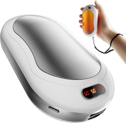 HEY BANK Hand Warmers Rechargeable - 10000mAh Double-Side Electric Hand Warmer, Fast Heating Reuseable Handwarmer, 3-Settings Pocket Heater, Travel Essentials, Gifts for Women Men, Outdoor, Camping