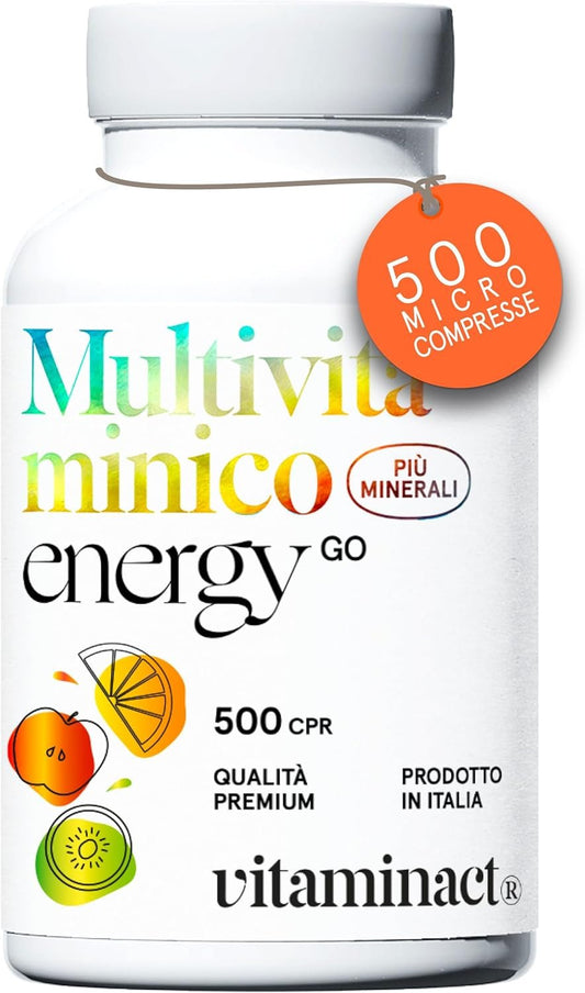 Complete Multivitamin with Minerals (lasts 1 year and 4 months) 500 Super Absorbent Tablets Thanks to the Advanced Micronization Process, Maximum Dosage of Vitamins, Useful for the Whole Family.