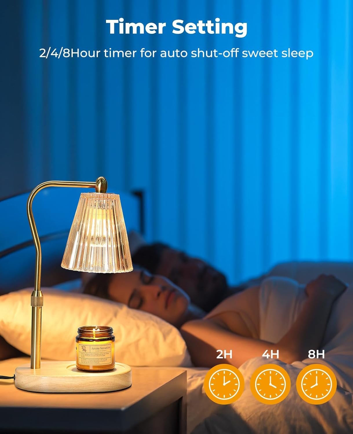 Candle Warmer Lamp, Candle Warmer with Timer and Dimmer, Adjustable Height, Electric Candles Lamps with 2 Bulbs for Scented Jar Candles, Wax Melter Lamp for Home Decor, Room Decor, Gifts for Women/Mom