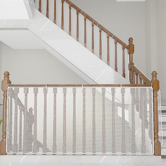 Ausgear 4.5m Child Safety Net - Durable Banister Guard for Stair Railing, Balcony and Stairway Protection - Baby Proofing Dog Gate - Brown, 78cm x 4.5m