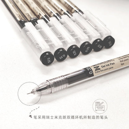 Gel ink Pen 0.35mm Black Liquid Ink Rollerball Gel Pens Quick Drying fine point Pens Ballpoint Japanese Pens Premium School Office student Exam Writing Stationery Supply 12 Pcs/Set (Black)