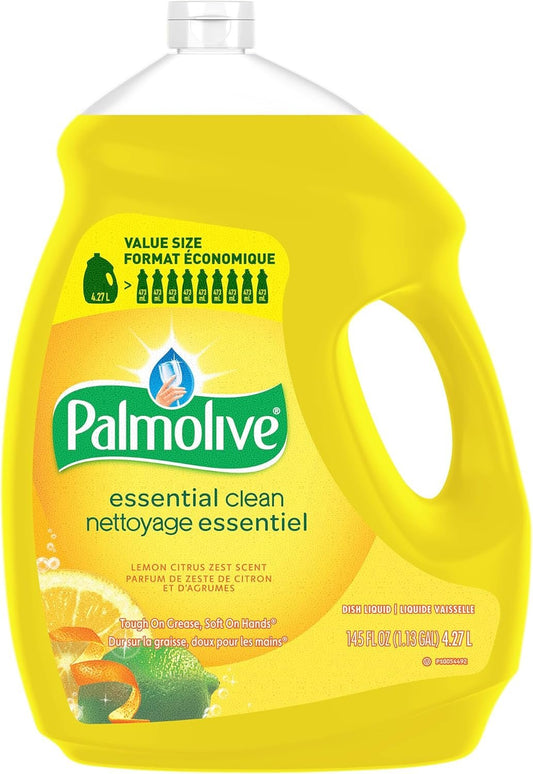 Palmolive Essential Clean Liquid Dish Soap, Lemon Citrus Zest Scent - 4.27 L