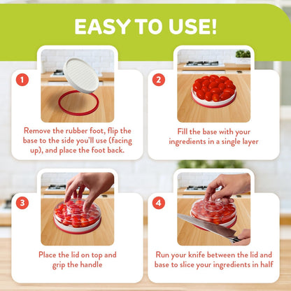 IMPRESA Easy Slice 6-in-1 Food Prep Tool – Veggie Chopper, & Bagel Cutter