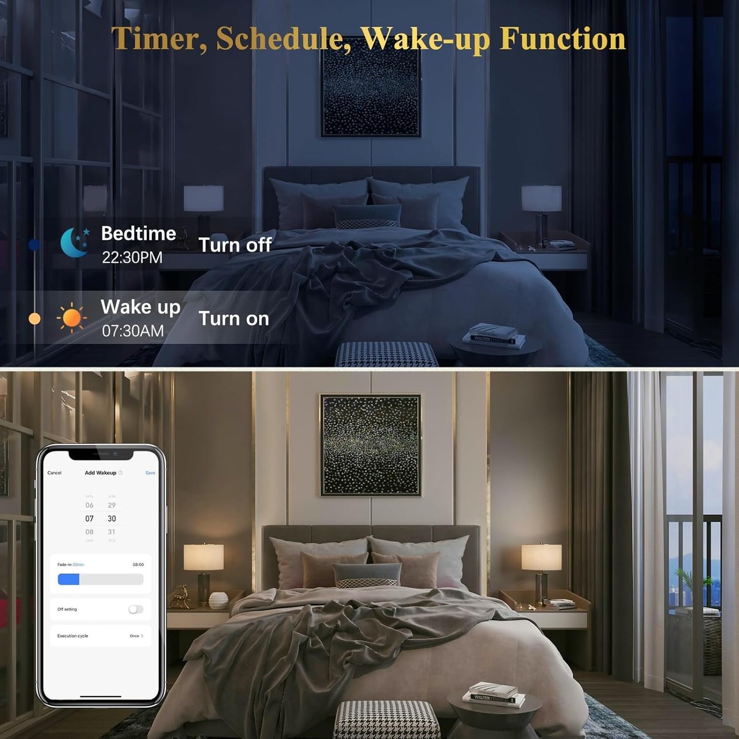 DiCUNO Smart Bulb, E27 Smart Light Bulb, 9W 800LM, 60W Equivalent, Multicolour, Compatible with Alexa and Google Home, RGBCW WiFi LED Lamp, Dimmable, No Hub Required, 1-Pack
