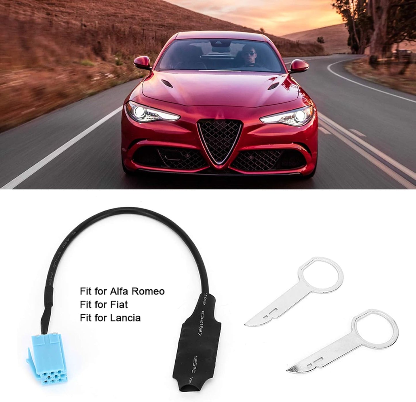 Akozon Car Bluetooth Audio Adapter Accessories Radio Stereo Suitable for Mito/Giulietta/Brera, Electronic Accessories Bluetooth Music Adapter Bluemusic for Giulietta