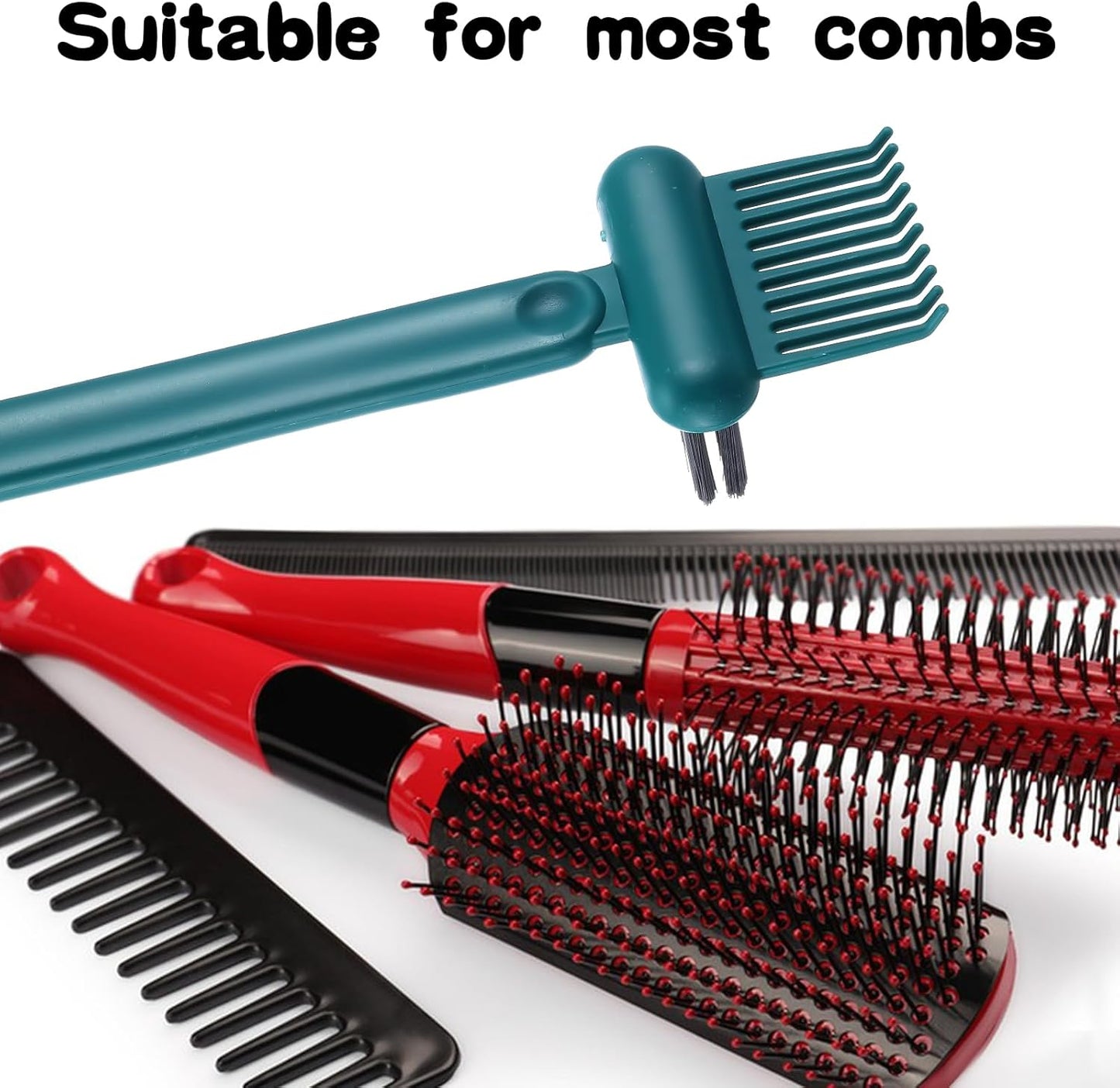 2pcs 2-in-1 Hair Brush Cleaner & Remover Tool Comb Cleaner for Removing Hair & Dust Small Portable Brush Cleaning Tool Effective Hair Brush Remover Rake for Women Travel Home Salon Use