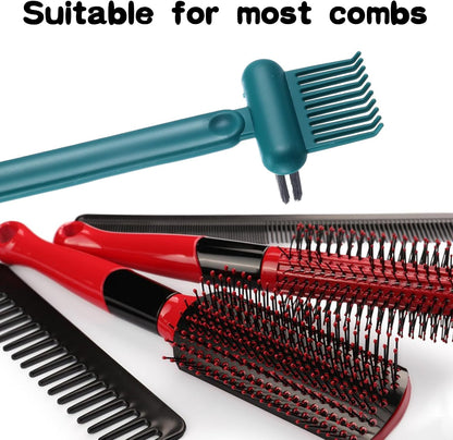 2pcs 2-in-1 Hair Brush Cleaner & Remover Tool Comb Cleaner for Removing Hair & Dust Small Portable Brush Cleaning Tool Effective Hair Brush Remover Rake for Women Travel Home Salon Use