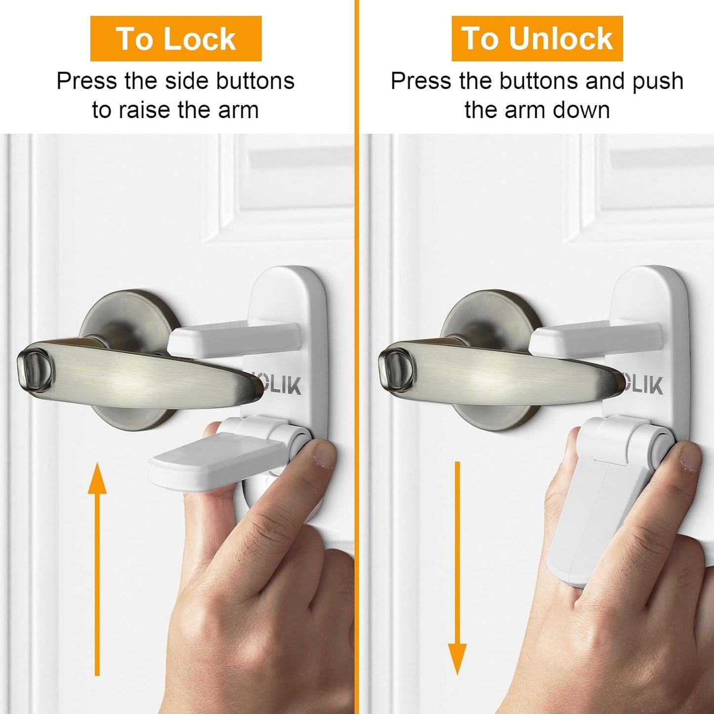 Jolik Improved Childproof Door Lever Lock(3 Pack)& Handles Premium Bonding Adhesive - door handle child proof