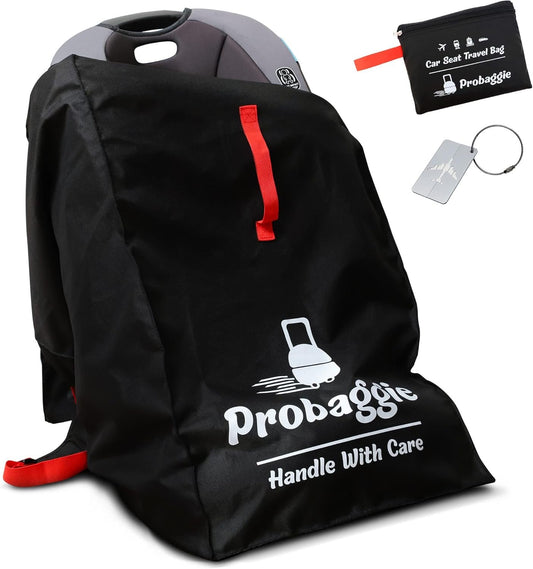 Car Seat Travel Bag for Airplane - Foldable Gate Check Car Seat Bag for Air Travel - Durable Infant Bag Cover with Adjustable Straps - Convertible Car Seat Backpack, Infant Carrier and Booster Seat
