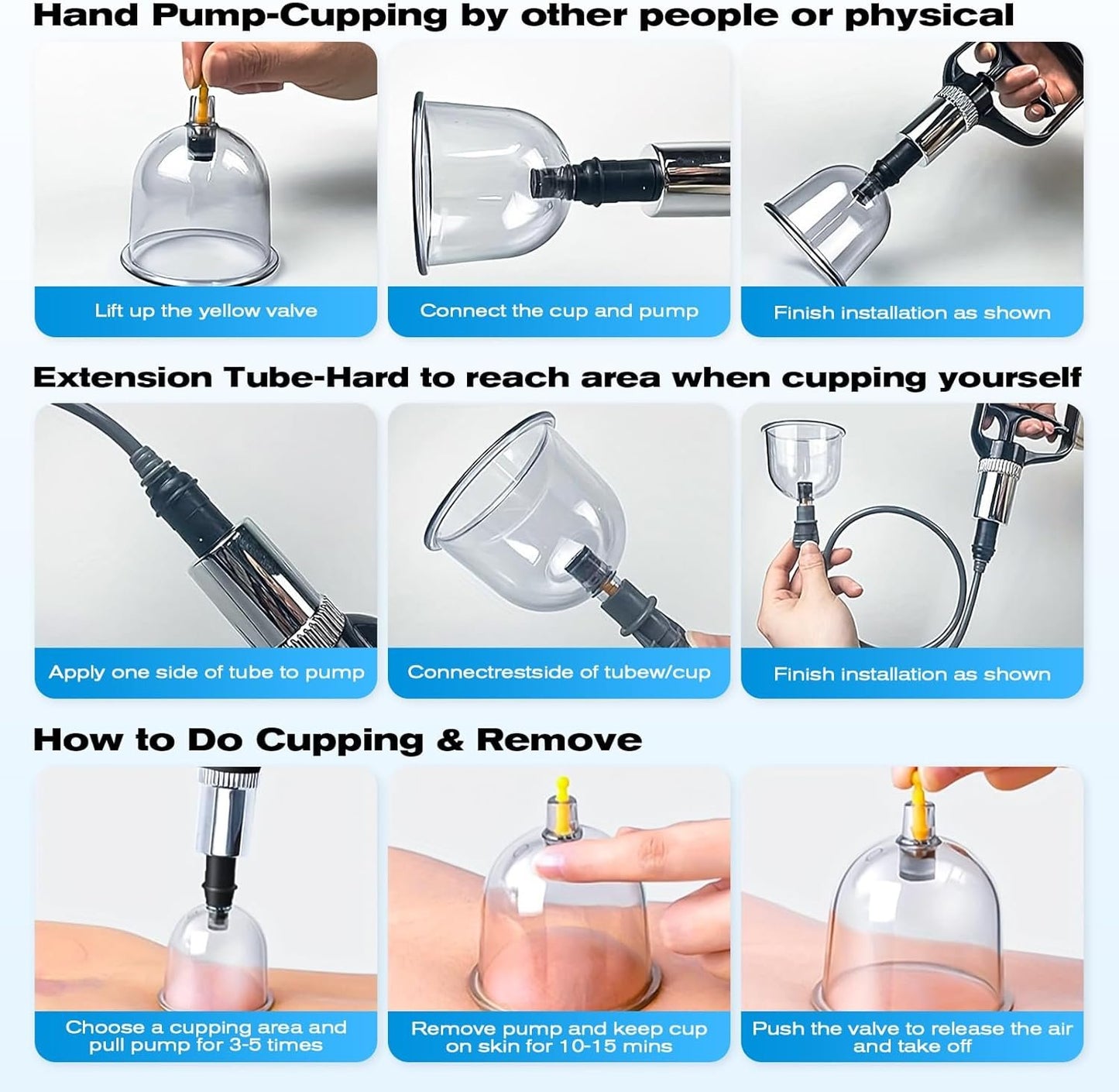 New Cupping Set - Multifunctional Cupping Therapy Kit for Massage, Professional Chinese Vacuum Cupping with Magnets, Cellulite & Muscle Pain Relief, Includes Manual Pump (13 Cups)