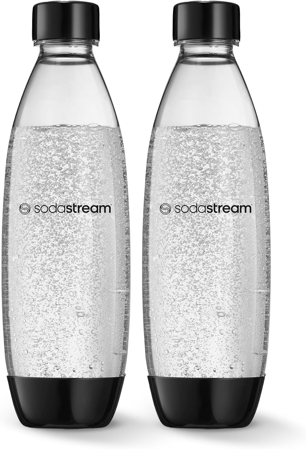 Sodastream 1L Fuse Black Bottles Twin Pack - Dishwasher Safe