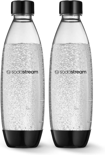 Sodastream 1L Fuse Black Bottles Twin Pack - Dishwasher Safe