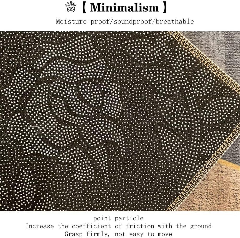 Children's Bedroom Rug Gym, Grey, Geometric Design, Rectangular, Sofa, Rug, Modern, Living Room, Accessories, Machine Washable, Non-Slip Kitchen Rugs, 180 x 200 cm