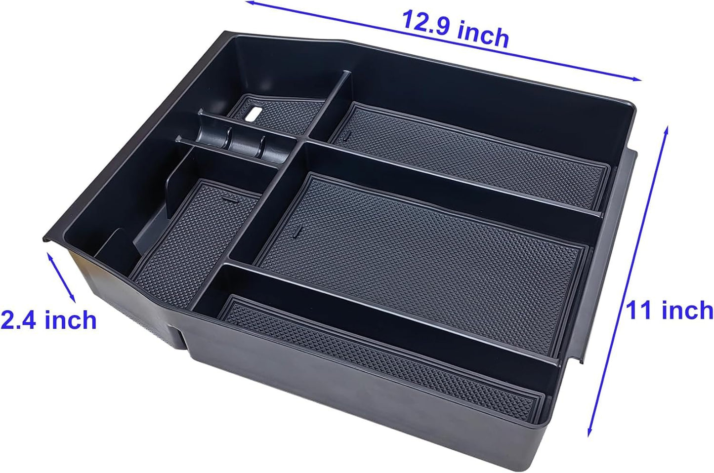 Zxiaochun Center Console Organizer Compatible with 2021 2022 2023 2024 2025 Ford F150 Interior Accessories, Armrest Box Insert Storage Tray (Full Console w/Bucket Seats ONLY)-Black Trim