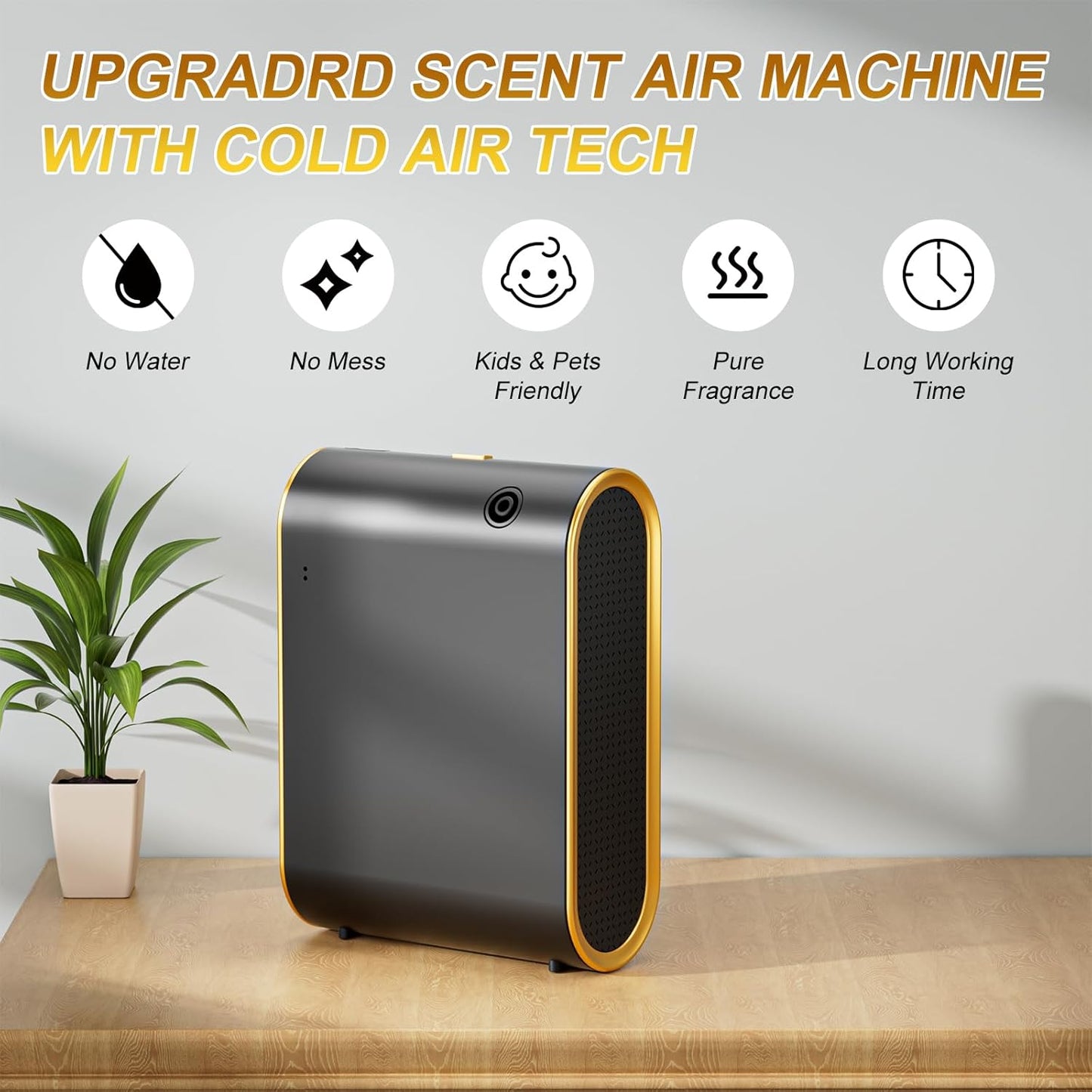 Smart Scent Air Machine for Home, 1500 Sq. Ft Hotel Collection Diffuser with Cold Air Tech, Whole House Fragrance & Low Noise, Bluetooth Scent Air Diffuser for Home, Hotel, Office, Spa(Black)