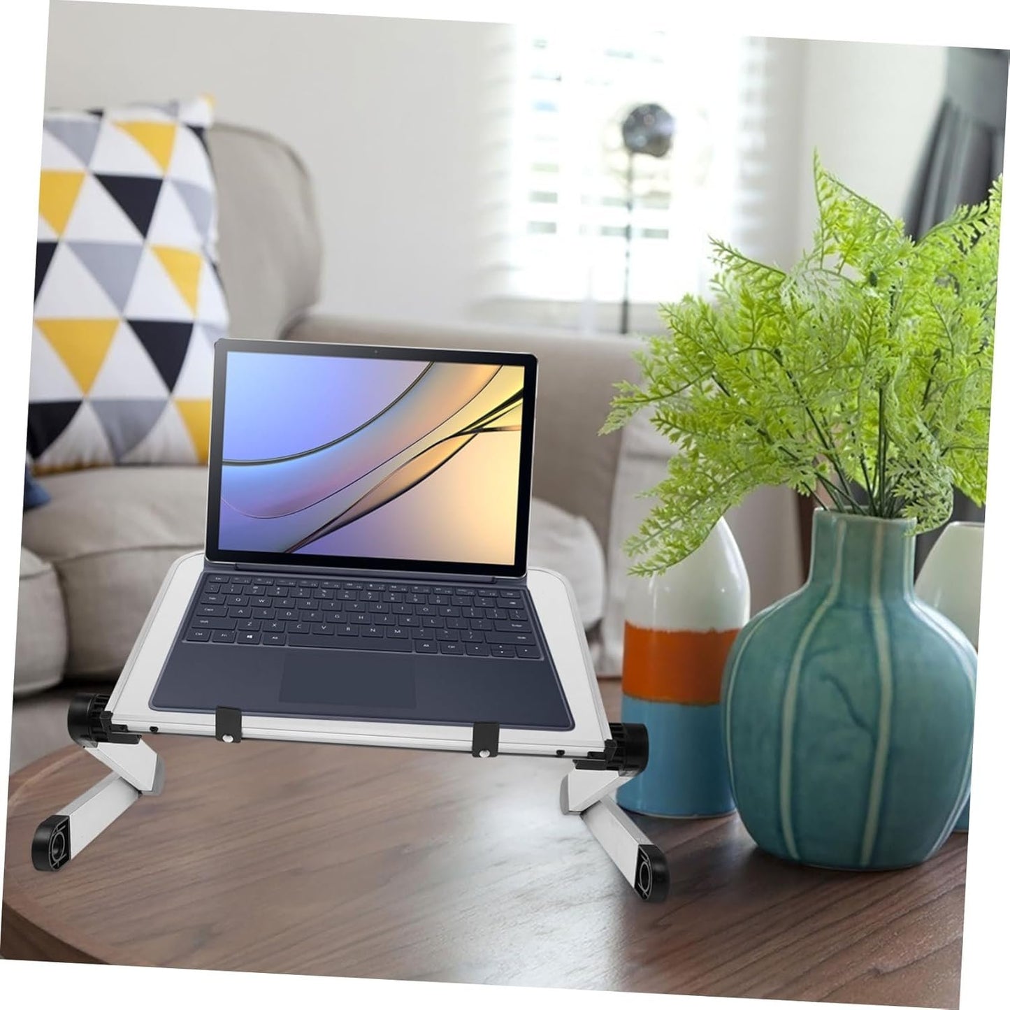 COMNESTBI Adjustable Laptop Stand for Desk Ergonomic Riser Heat Dissipation Space-Saving Design for Laptops and Tablets for Use Enhanced Workspace Organization