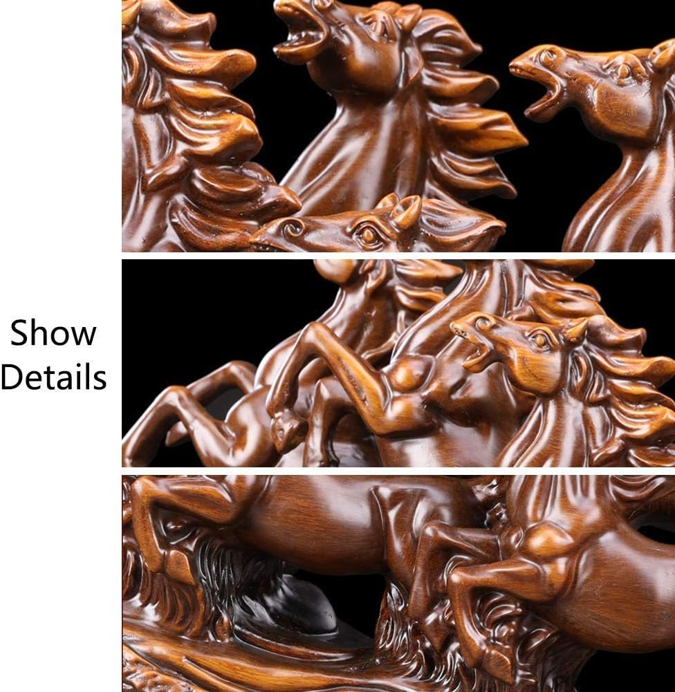 Feng Shui Ornaments Horse Statues Home Decor Resin Sculpture Prosperity Ornaments Wealth Success, Home Office Decoration, Horse