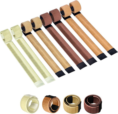 Easy Hair Bun Maker, 8 Pieces French Twist Hair Accessories Donuts Magic Bun Maker for Girl Women (4 Colours)