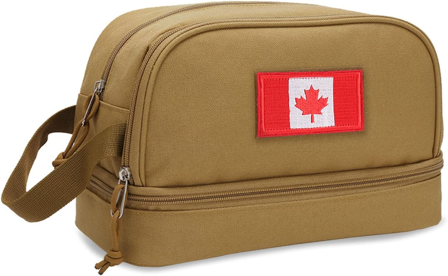 Toiletry Bag for Men, Tactical Travel Bag with Dry Wet Separate，Water-Resistant Hanging Dopp Kit for Women with Large Capacity, Shaving Bag for Travel,Sports Shower(Brown)