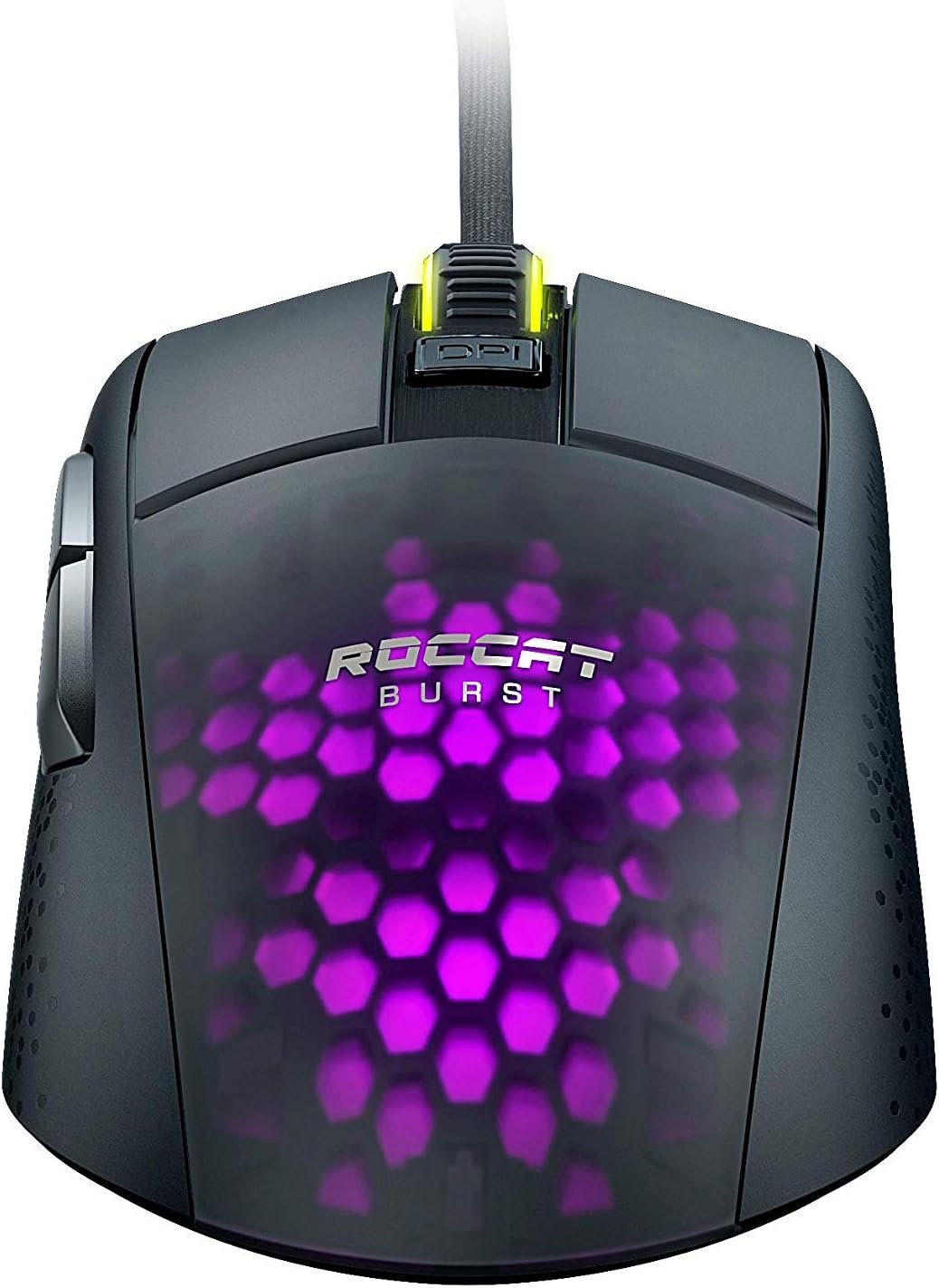 ROCCAT Burst Pro PC Gaming Mouse, Optical Switches, Super Lightweight Ergonomic Wired Computer Mouse, RGB Lighting, Titan Scroll Wheel, Honeycomb Shell, Claw Grip, Owl-Eye Sensor, 16K DPI - Black