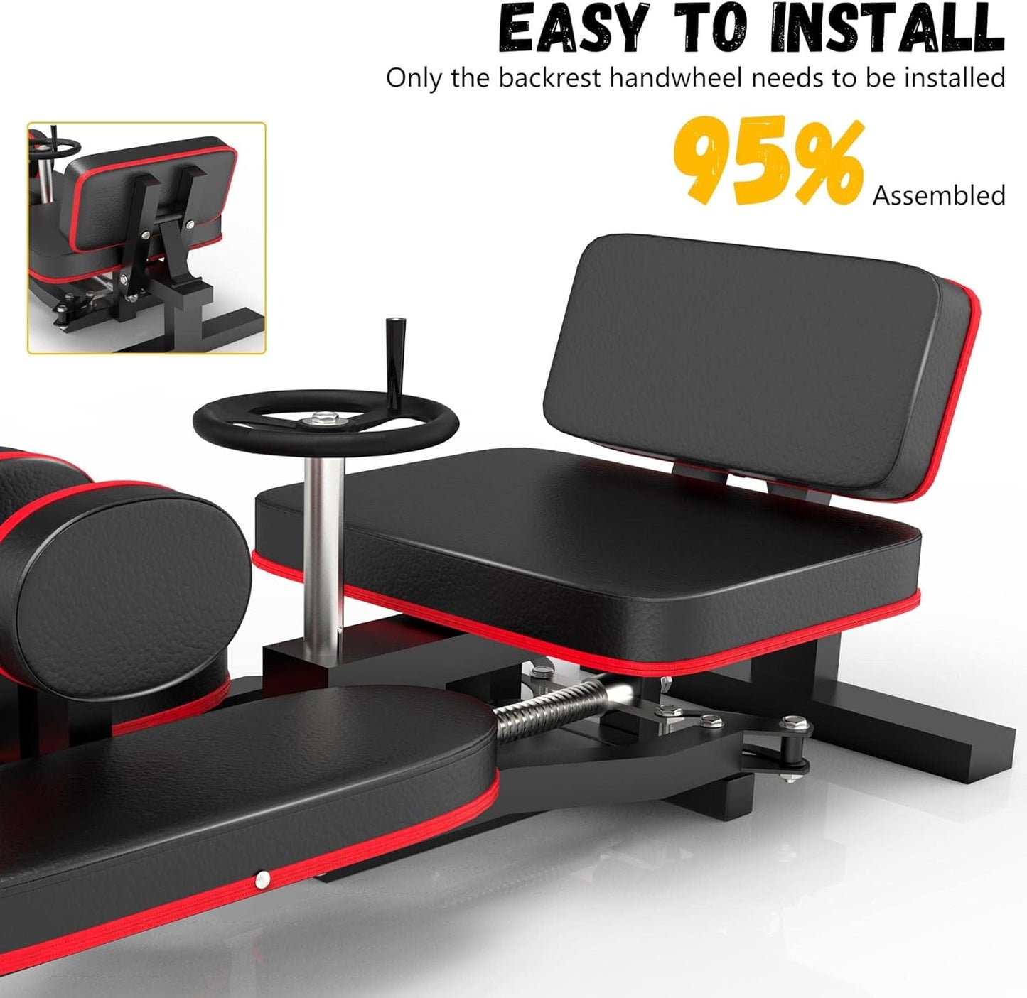 Leg Stretcher, 100kg Stretch Machine, Heavy Duty Steel Frame Equipment Splits Machine, Leg Stretching Training Machine for Home Gym Split Machine Training Fitness with 6 Accessories