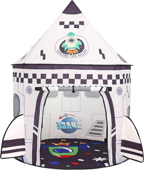 Rockets Kids Play Tent for Indoor Outdoor Astronauts Spaceship Play Tent Kids Large Playhouse Pop Up Tent Rocket Planets Space Kids Play Tent for Boys & Girls Birthday Gift