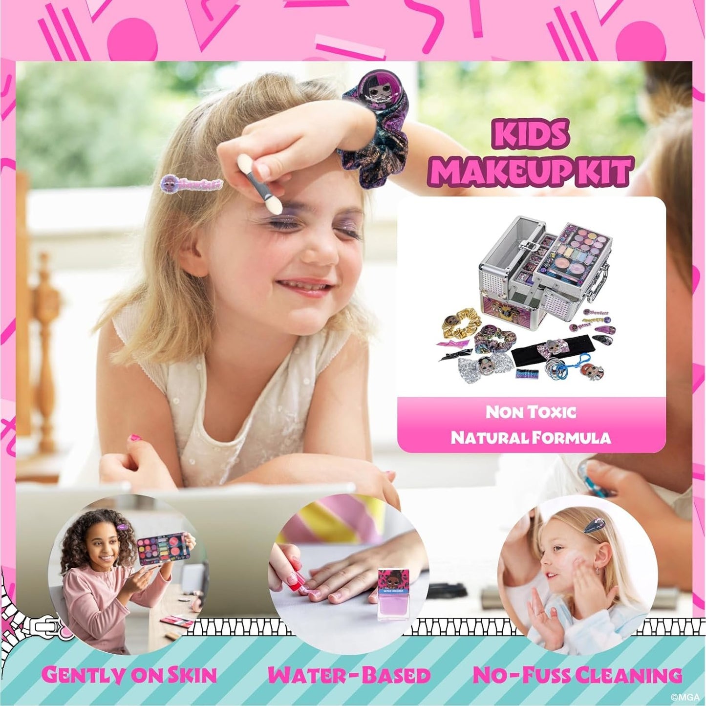 L.O.L Surprise! Townley Girl Train Case Cosmetic Makeup Set Includes Lip Gloss, Eye Shimmer, Nail Polish, Hair Accessories & more! for Kids Girls, Ages 5+ perfect for Parties, Sleepovers & Makeovers