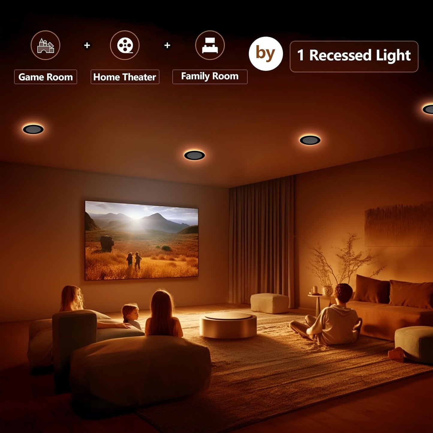 Togalonn 12 Pack Black Pot Lights 6 inch with Night Light - 5CCT Color Changing & Dimmable LED Recessed Lighting, Canless Wafer Soffit Downlight with Juction Box, 12W Eqv 100W