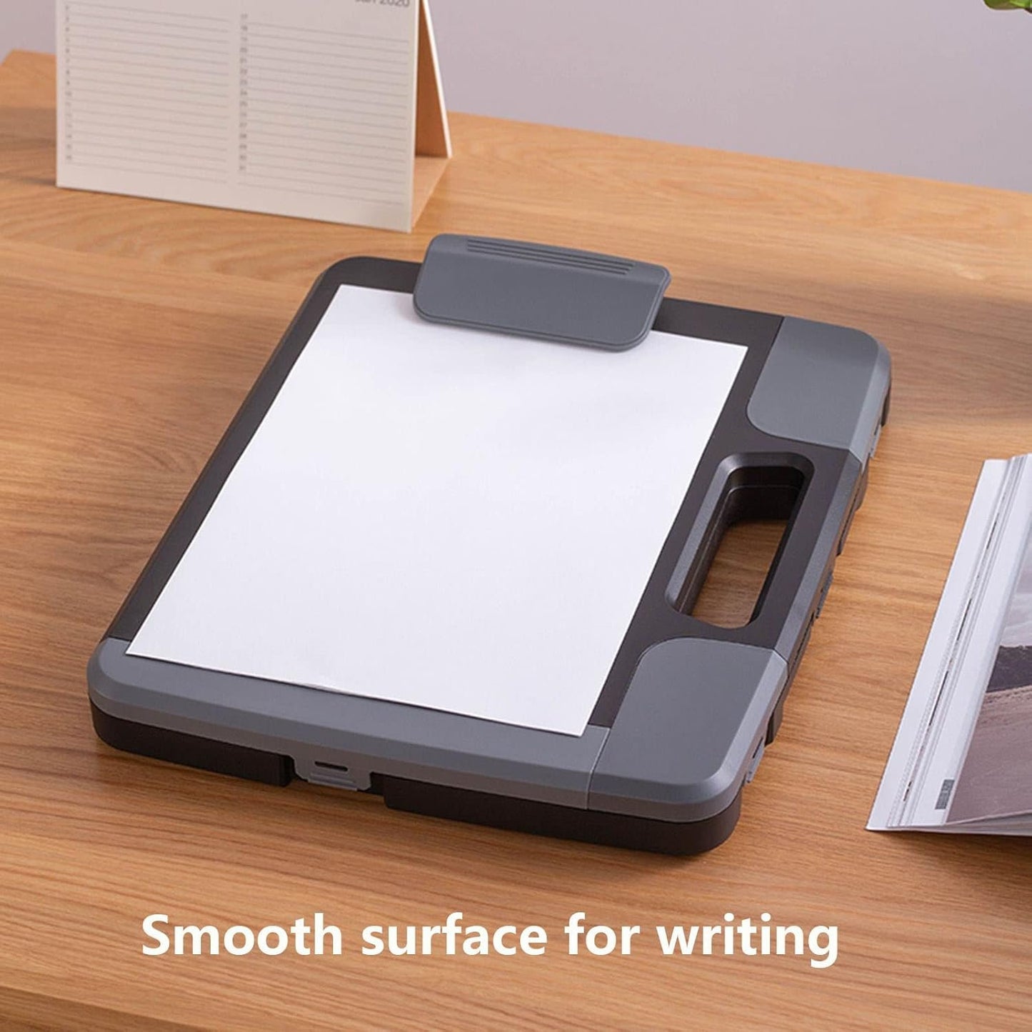 Tradetop Heavy Duty Clipboard With Storage Case, Portable Handle, Side-Opening Box, Letter/Legal Size, 14.5"x12"x1.75", Office Stationery