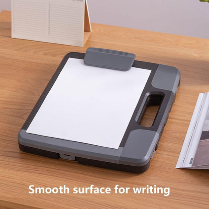 Tradetop Heavy Duty Clipboard With Storage Case, Portable Handle, Side-Opening Box, Letter/Legal Size, 14.5"x12"x1.75", Office Stationery