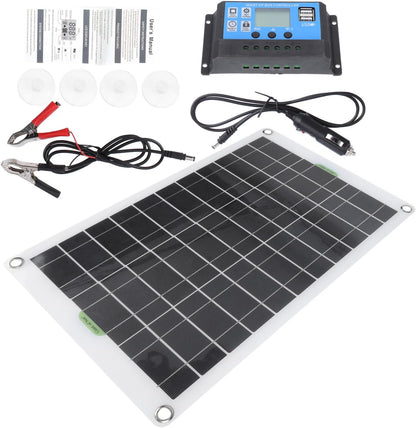 KONTONTY 1set Portable Solar Panel Kit for Camping Hiking and Power Lightweight High Conversion Efficiency Suitable for Rvs Cars and Outdoor Activities