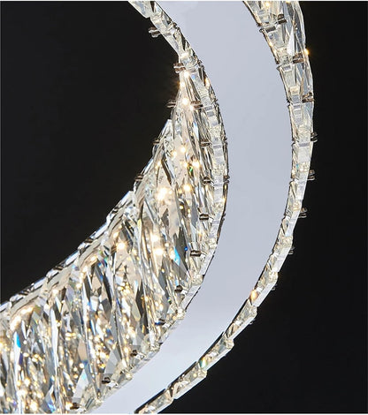 LED Chrome Magic Ring Lustre Chandelier Lighting Trend Hanging Lamps Suspension Luminaire Lampen For Living Room