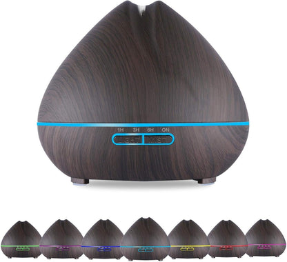 500Ml Remote Control Ultrasonic Air Aroma Humidifier with Color Led Lights Aromatherapy Essential Oil Diffuser