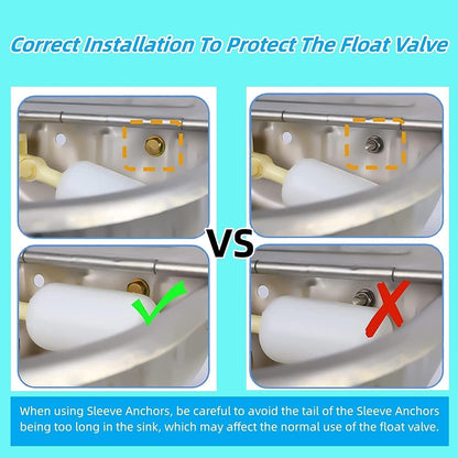 Boajf Automatic Water Dispenser for Dogs, Auto Water Dog Bowl with Drain Valve, Livestock Large Waterer 2 Gallon with Float Valve, Stainless Steel Water Trough with Hose Connector for Horse, Chicken