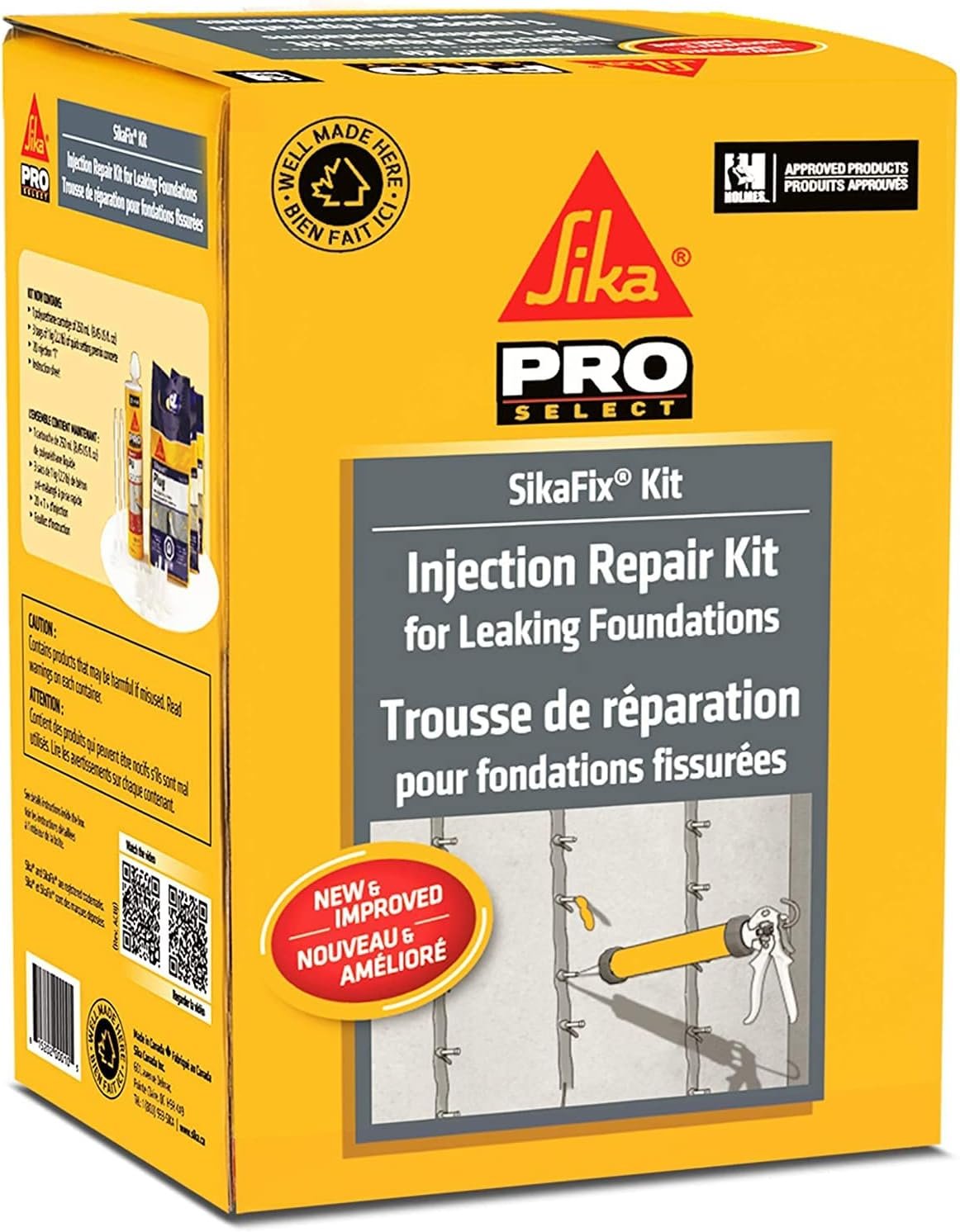 SIKA - Foundation repair - SikaFix Kit - Concrete grey - Injection kit to repair and waterproof cracked foundations - 3-part mortar, injection Ts and grout