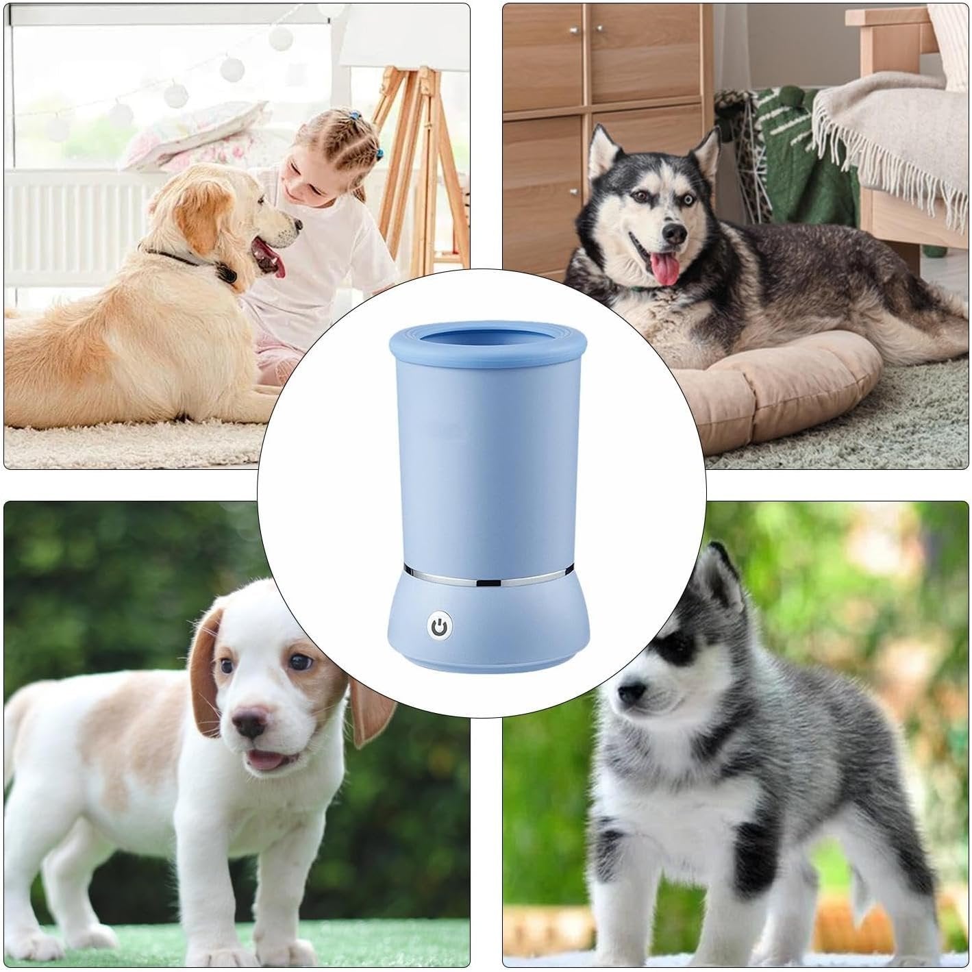 Pet Paw Cleaning Device - Automatic Dog Paw Cleaner Cup, Portable Electronic Paw Cleaner | USB Rechargeable Paw Rinsing System, Pet Paw Hygiene Device Washing Machine for Big Dog and Cat Grooming