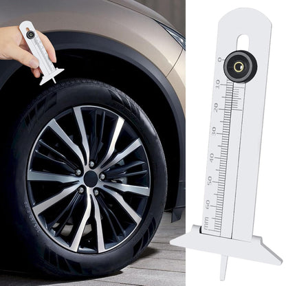 Tyre Tread Gauge, Heavy Duty Tire Depth Checker 3,94 x 1,89 pollici, non Slip Wear Monitoring Tool for Truck and Car Maintenance, Reusable Gauge for Safety Checks, Garage, Roadside