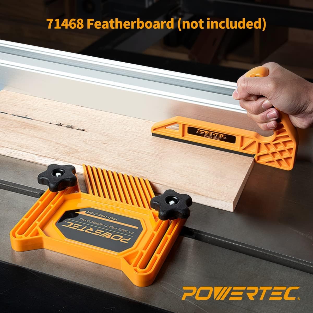 POWERTEC Plastic L-Push Stick | Deluxe