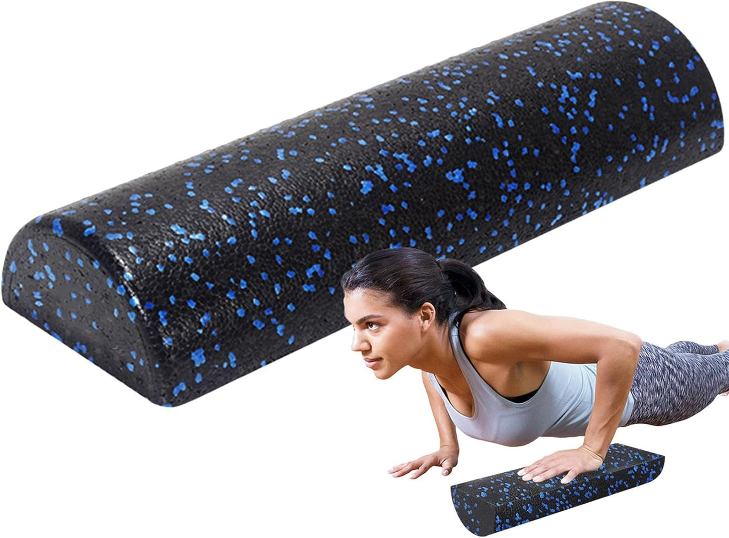 High-Density Foam Roller | Half-Round Workout Roller Foam | Firm Workout Roller Foam, Back Stretching Roller For Exercise, Massage, Muscle Recovery