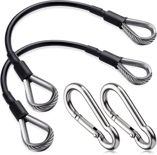 TOBWOLF 2PCS 10" Gym Extension Cable, Fitness Extension Rope Attachments Compatible with Home Gym Accessories, Replacement Gym Cables Machine Extension for LAT/Tricep Pull Down, Leg Extensions Machine