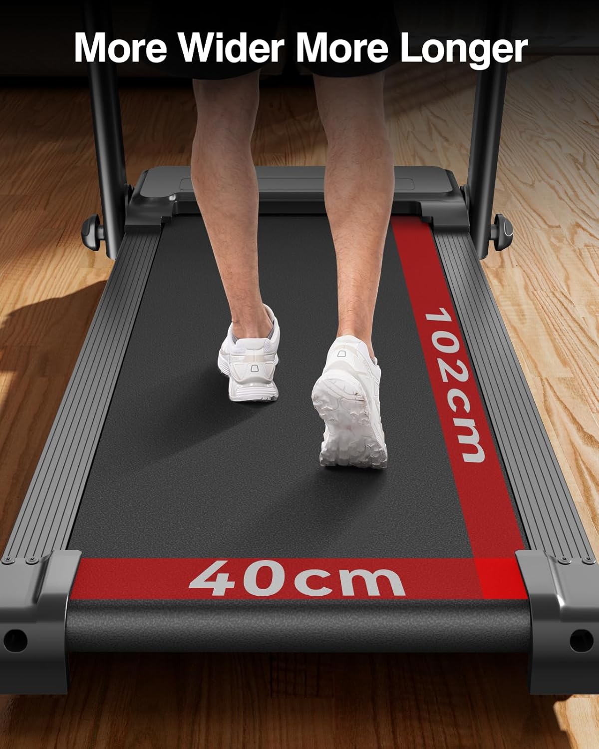UMAY Folding Home Treadmill 12 km/h, Treadmill 2.5HP/1800W with Heart Rate Monitor, APP and Bluetooth Speaker, Treadmill for Home with 12 Training Programs